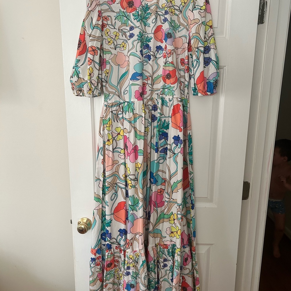 Oliphant floral Maxi Dress with Puff Sleeves